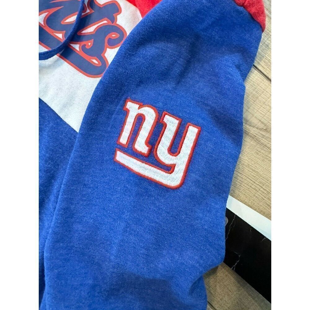 NFL Team Apparel New York Giants Hoodie Womens Small Blue Colorblock Fan Gear - Picture 2 of 4